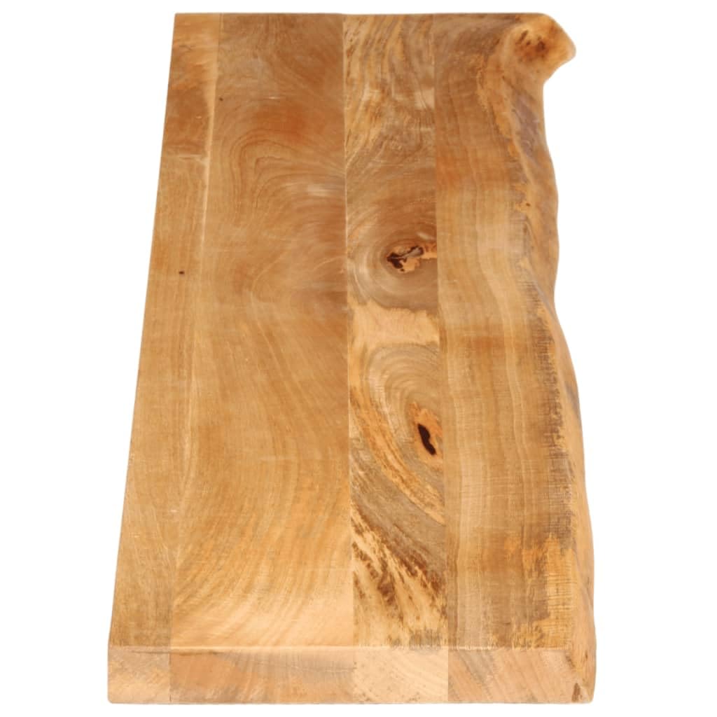 Massive Mango Holzplatte 180x30x2,5 cm mit Naturkante, vielseitige Tischplatte für Esszimmer, Küche, Büro, Werkstatt, Ersatzplatte, robuste Oberflächen, ideal für Möbelbau, Arbeitsplatte