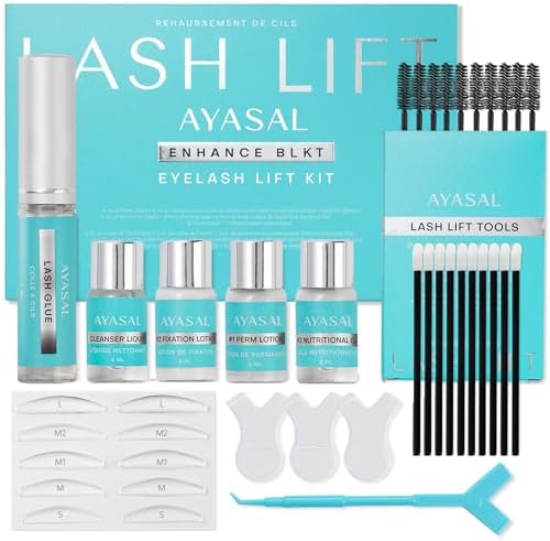 AYASAL Lash Lift Kit for Beginners: Korean Thio-Free Formula Eyelash Perm Kit with Clear Step-by-Step Process, Gentle & Long-Lasting At-Home & Salon-Style Lash Lift Results, 6 Applications