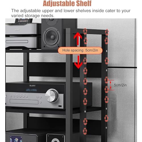 Gabinete resistente para componentes de audio con baldas ajustables que reducen vibraciones 5