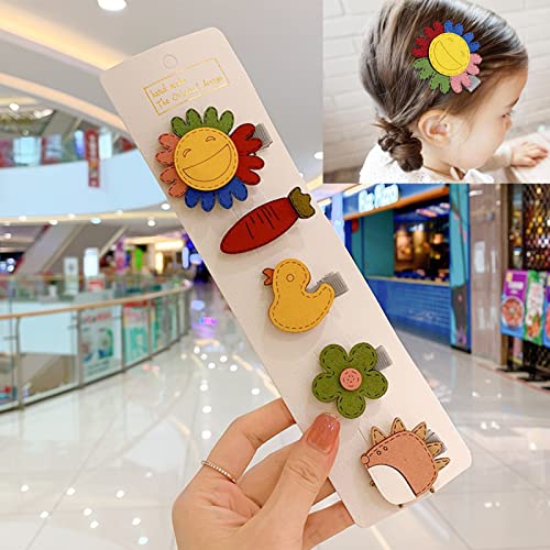 AnK Five Piece Sunflower and Cartoon Hair Clip Set #TOP25