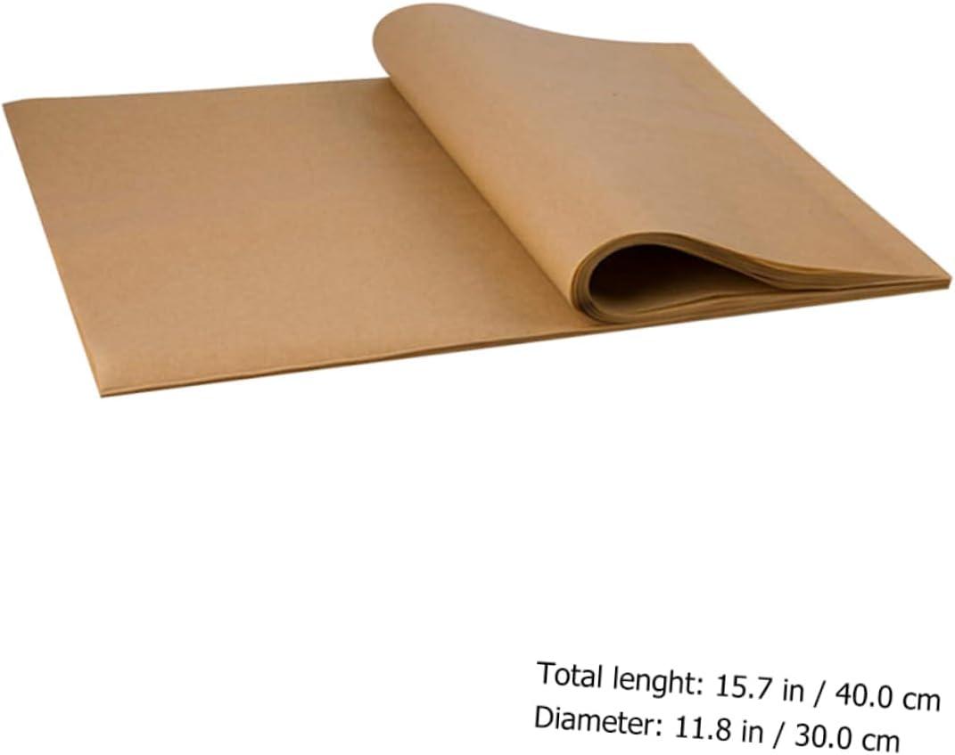 200pcs Baking Silicone Paper Oil-resistant Half Parchment Paper for Air Fryer Barbecue