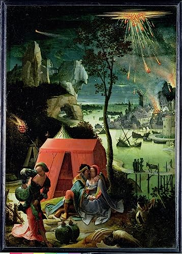 Toile Lucas Van Leyden Lot et ses filles | Impression affiche murale salon 60x90cm