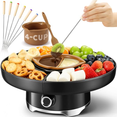LUSHYUM Electric Chocolate Fondue Pot Set