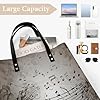 FekiLoot Music Note Wall Tote Bag Reusable PU Leather Handbag with Magnetic Buckle Large Grocery Bags Lightweight Shoulder Bag #5
