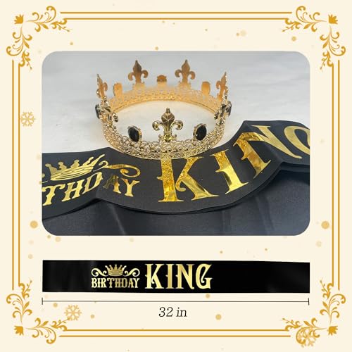 VENCUBI Birthday King Crown and Sash for Men King Birthday Party Gifts Decorations by VENCUBI - Used condition - Image 5
