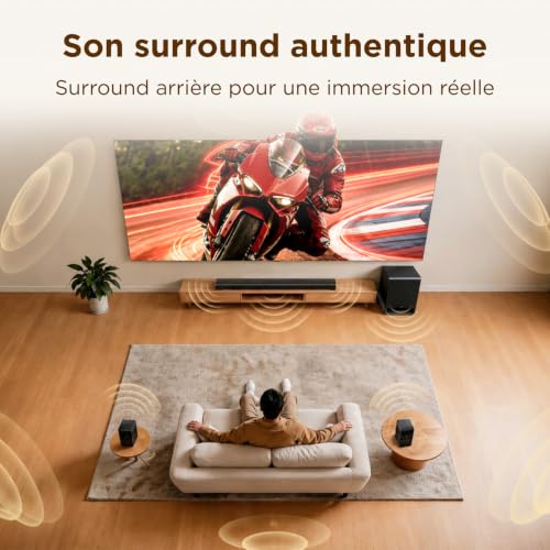 Barre de son TCL S65K Dolby Atmos 5.1 Caisson de basses sans fil Enceintes arrières surround - vue 9