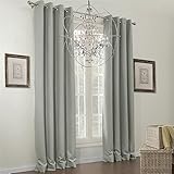 Nauxcen Blackout Curtains, 50x96 Inch 1 Panels Gray Grommet 80% Blackout Darkening Window Curtains f