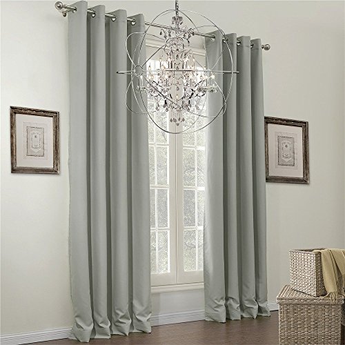 Nauxcen Blackout Curtains, 50X96 Inch 1 Panels Gray Grommet 80% Blackout Darkening Window Curtains For Bedroom Living Room #TOP1