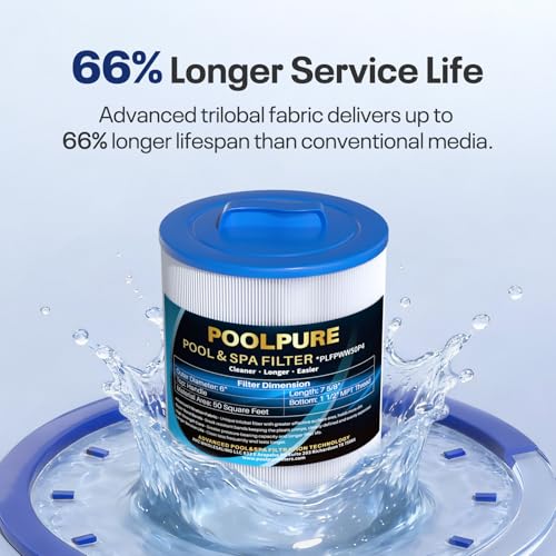 POOLPURE Replacement Filter for PWW50P4 APCC7373 Hydro Spa 6136 090164823904 SD-01241 SD-00712 090164006543 PDC620-AFS 611OD SD-01321 50353 PDC500-AFS Filter Cartridge, Pack of 2 by POOLPURE - Image 6