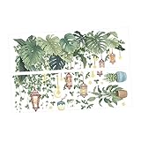 Autocollants muraux - la fabrication et les matériaux garantissent un rendu et des détails, autocollants muraux à feuilles tropicales