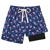 swimsobo Boys Swim Trunks Size 14-16 with Compression Liner...