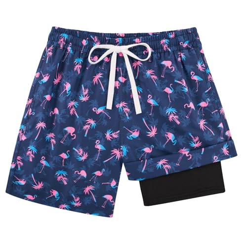 swimsobo Boys Swim Trunks Size 8 2-In 1 Compression Liner 2-In-1 Shorts