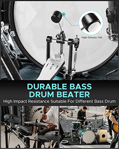 Starfavor Bass Drum Pedal, Double-Chain Drive Kick Pedal With Bass Drum Beater And Solid Footboard, Suitable For Electric Drum Set Or Acoustic Drum Kit, St-900 Rising #TOP3
