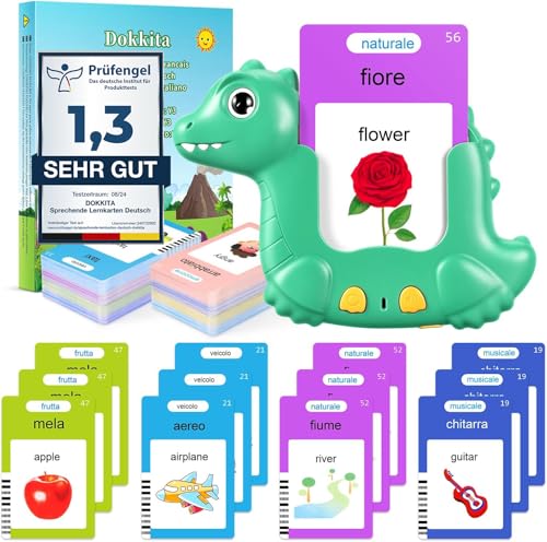 510 Parole Schede Flash Cards Parlanti Italiano Inglese, Giochi Montessori