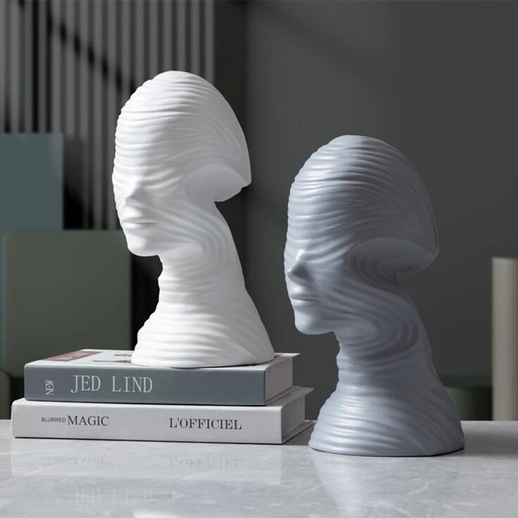 posąg, Żywica popiersie kobiety figurki kolekcjonerskie stojak na(White)