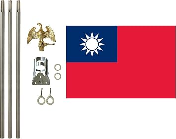 Taiwan 3x5 Outdoor Flag Kit 6ft Aluminum Pole with Mount Bracket