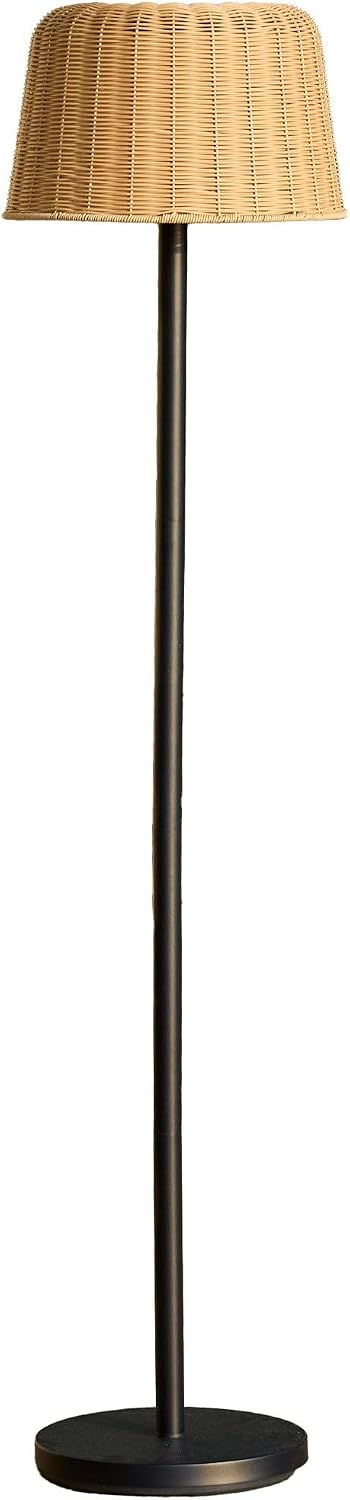 Lumisky Outdoor Poly Rattan Solar Street Light with LED Module Warm White Remote Control Mateo Solar H160cm
