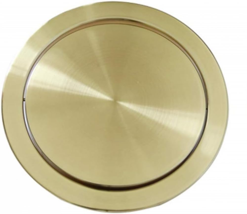 Trash Can Top Bins, Stainless Steel Built In Countertop Waste Lid Balance Flap Recessed Silver Titanium Gold(Titanium Gold)