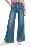 Mittoshop Medium Wash Seam Detail Wide Leg Denim Jeans