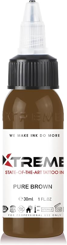 Tinta para tatuagem XTREME Pure Brown, à base de água, sem acrílico, 30 mL