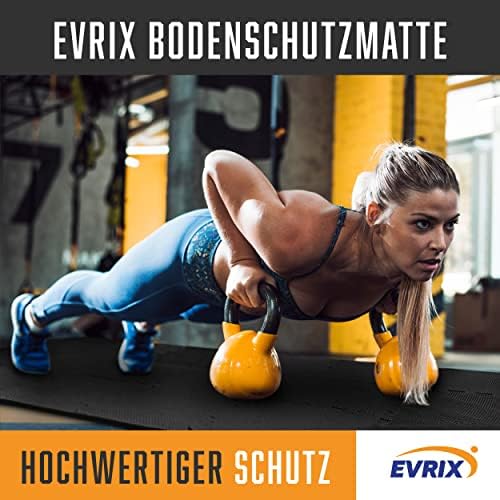 EVRIX® Floor Protection Mat Fitness Extra Thick (20% More Protection) - 18 Pieces (31 x 31 cm) - Puzzle Mat Sports Mat Fitness Floor Mat for Gym and Fitness Equipment