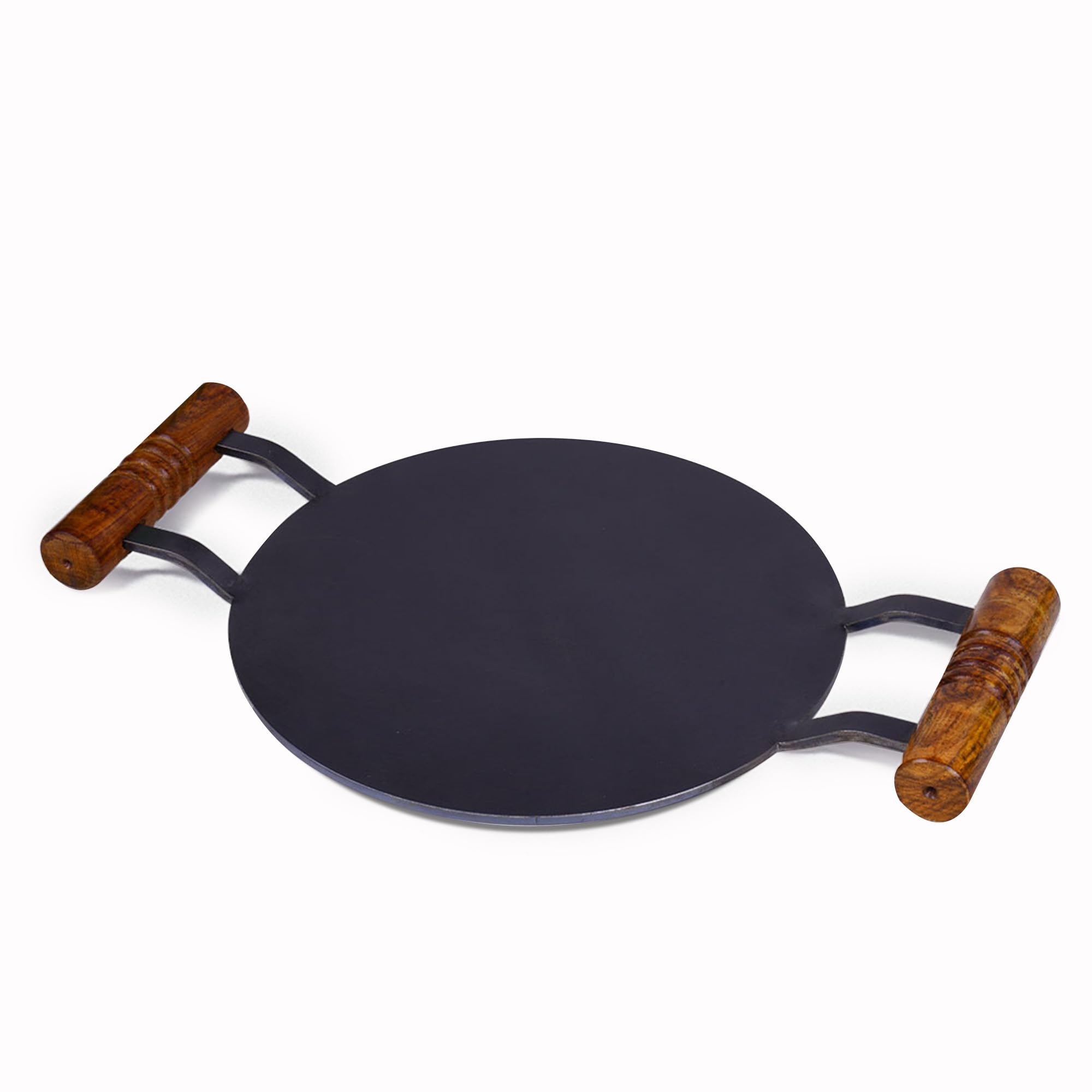 The Indus Valley Pre-Seasoned Round Iron Tawa with Wooden Handle | 11inch/27.8cm - 2.74kg | Induction Friendly | Pre-Seasoned Tawa, 100% Pure & Toxin-Free, No Chemical Coating (B0DCK32X4G) Amazon Price History, Amazon Price Tracker