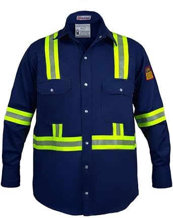 Flame Resistant FR High Visibility Hi Vis Shirt - 88% C/12% N - 7oz