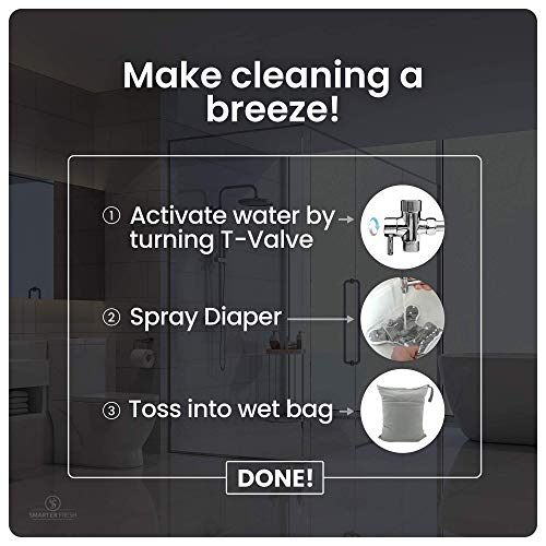 Diaper Sprayer – Superior Splatter-Proof Stainless Steel Bidet Attachment for Toilet Sprayer Cleans The Messiest Cloth Diapers – Complete Diaper Washer Hand Held Bidet Sprayer for Toilet