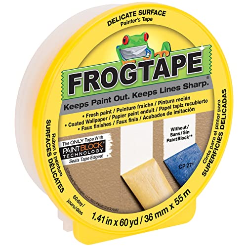 Frogtape 242836 Delicate Surface Painter's Tape, Yellow, 1.41 In. X 60 Yd, 10 Rolls #TOP8