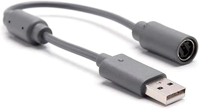 Adaptador de controlador con cable gris a puerto USB de PC, compatible con Xbox 360