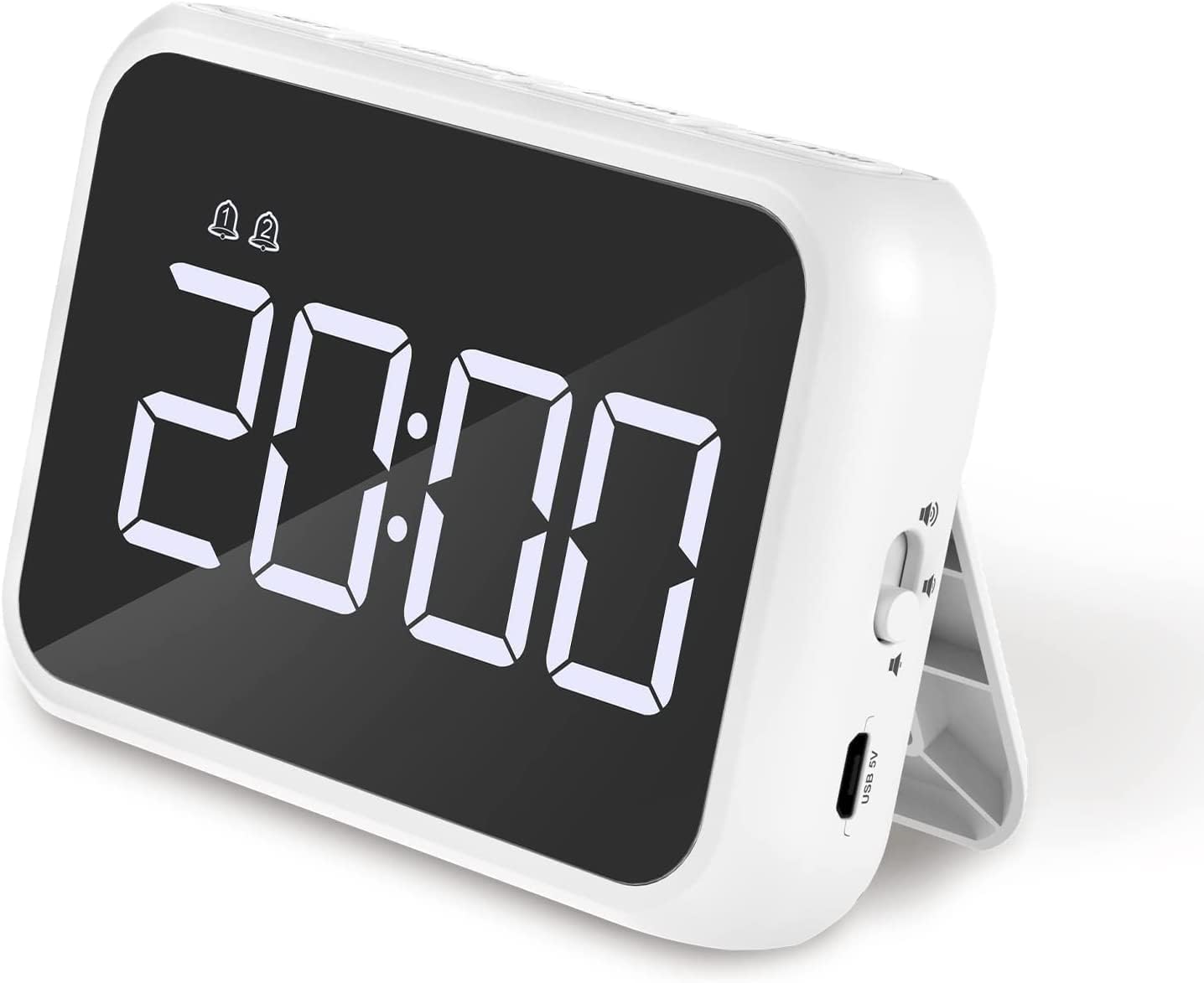 Newest Digital LED Alarm Clock Portable Travel Mirror Display Alarm Clock with Adjustable