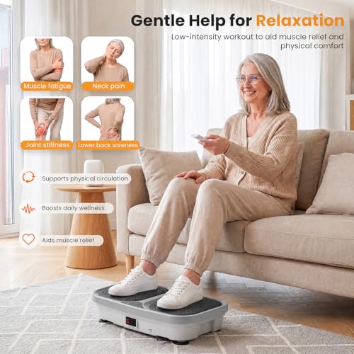 Image of NEWBULIG Vibration Plate, Whole Body Workout, Vibrating Platform with LED Touch Screen & Pull Ropes for Weight Loss & Muscle Toning