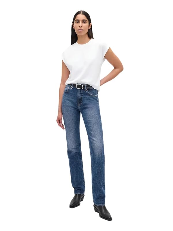 GAP Women's High Rise 90s Slim Straight Denim Jeans, Medium Wash, 28 by GAP - Used condition - US$41.80