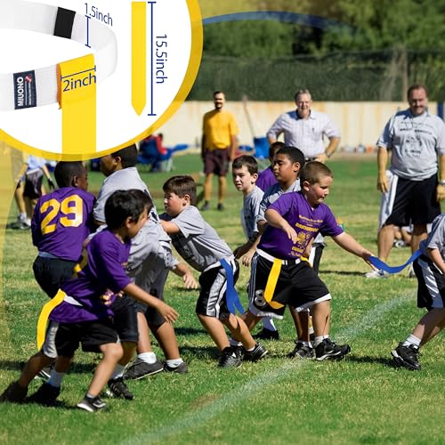 MIUONO Flag Football Belts, Set of Flag Football Flags for Kids Adults, and Youth, Adjustable Flag Football Belt Set 14 Players Training Competition (Yellow and Blue) by MIUONO - Image 6