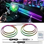 Dreamcolor Interior Acrylic Car Light Strip, 2 in 1 Car LED Strip Light with APP Control 43.3 Inches Fiber Optic Ambient Lighting Kits, Multi-Modes Sound Sync Neon Lights
