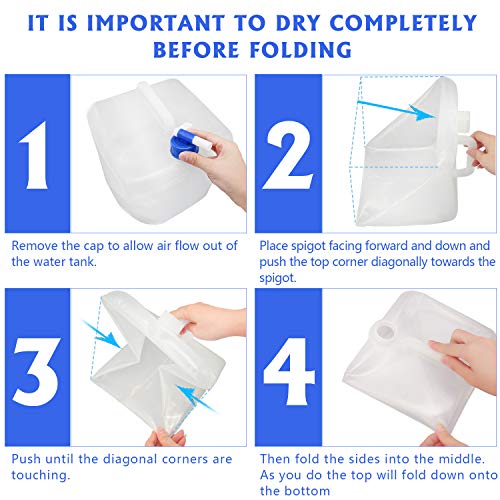 Topoko Camping Water Storage Containers, Water Container For Outdoors Hiking, Collapsible Water Jug, Portable Water Tank With Spigot, Emergency Water Storage For Survival Kits (5.3Gal 2Pc) #TOP2