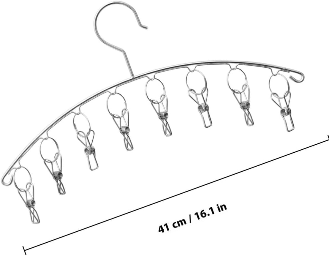 Laundry Hanger for Drying Clothes Stainless Steel 8 Clip 2pcs