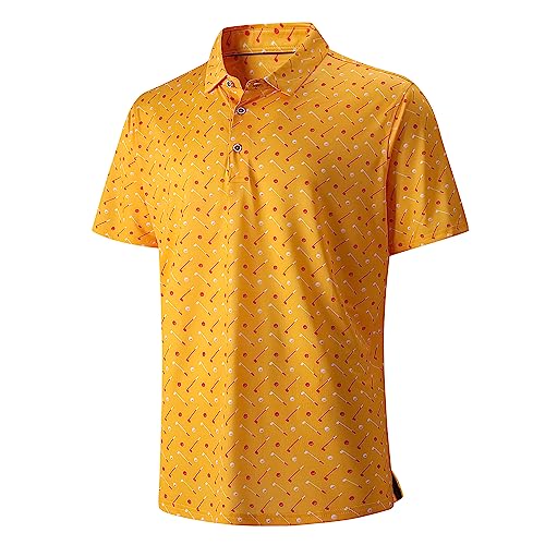 Image of Damipow Premium Golf Shirts for Men Dry Fit Performance Polo Short Sleeve Collared Shirt