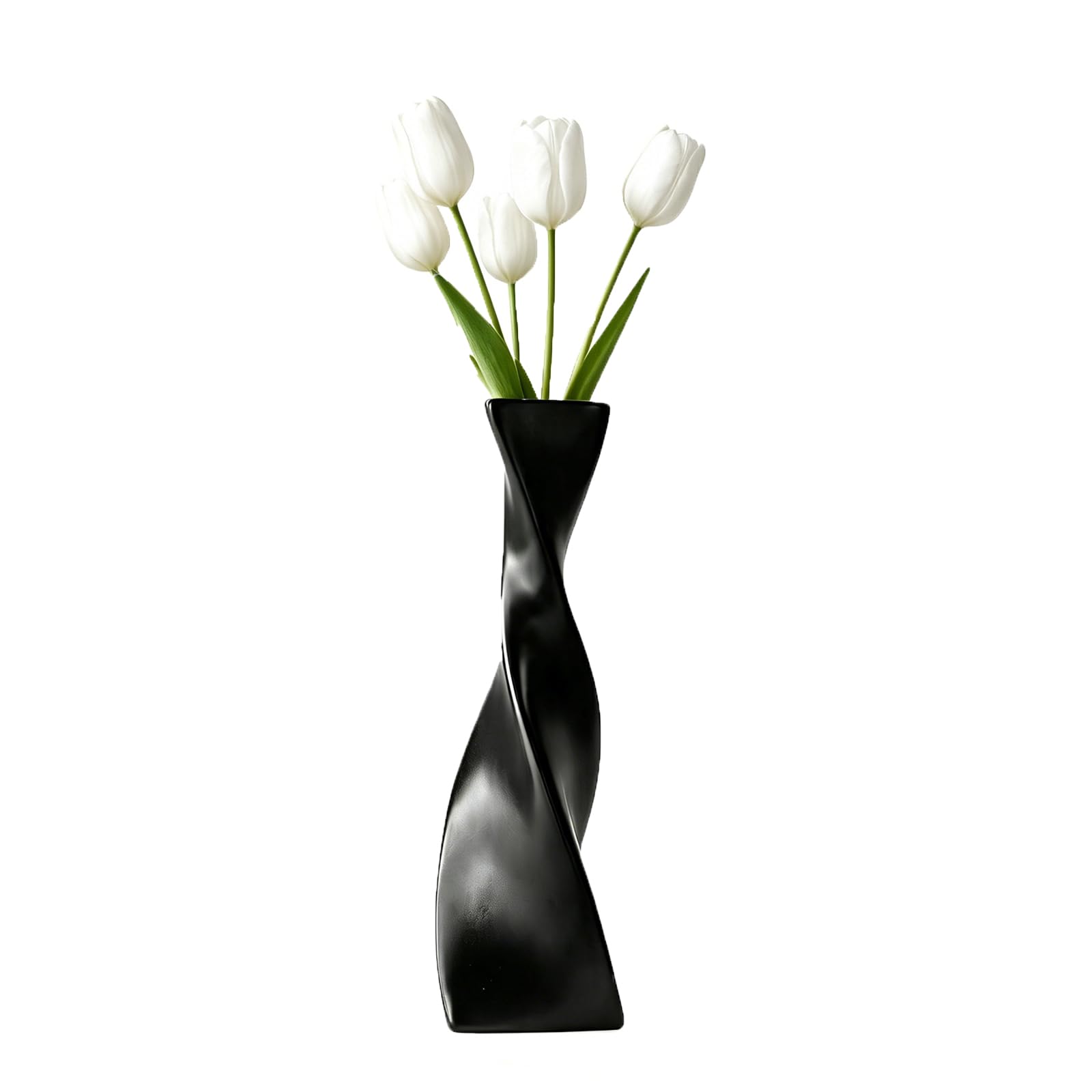 Vase à bourgeons en céramique au design torsadé pour décoration d'intérieur moderne