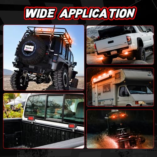 Image of 3 Inch LED Pod Lights Red Yellow Rear Fog LED Light Bar | Waterproof Auxiliary LED Cube Light Hunting Fishing Emergency Signal Work Lights for Truck UTV Pickup Motorcycle Boat