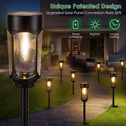 Huyieno Solar Pathway Lights 8Pk Outdoor Garden Path Lights Stainless Steel Solar Powered Landscape Lighting For Walkway Yard Garden Lawn #TOP7