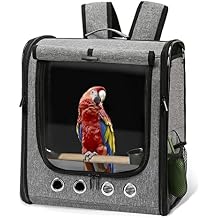 Bird Carrier Bag Bird Travel Cage with Stand, Lightweight Backpack for Parrot, Portable Bird Travel Bag, Pet Transparent Breathable Travel Cage X-Large