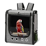 Bird Carrier Bag Bird Travel Cage with Stand, Lightweight Backpack for Parrot, Portable Bird Travel Bag, Pet Transparent Breathable Travel Cage (X-Large)