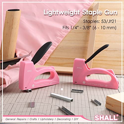 Shall Light Duty Staple Gun For Wood - Pink Upholstery Staple Gun With 1600Pcs Jt21 Staples 1/4, 5/16, 3/8 Inch And Staple Remover - Women Staple Gun For Crafts, Fabric Stapler Gun For Diy, Decoration #TOP1