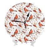 Materiale di alta qualità: il nostro orologio da parete è realizzato in PVC di alta qualità, garantendo disegni stampati vivaci che sono sia di lunga durata che resistenti allo sbiadimento. Questo moderno orologio da parete è un accattivante centrotavola in qualsiasi stanza, rendendolo un grande orologio da parete ideale per soggiorno, cucina, camera da letto o decorazione per orologio da parete per ufficio Branch Cardinal Print