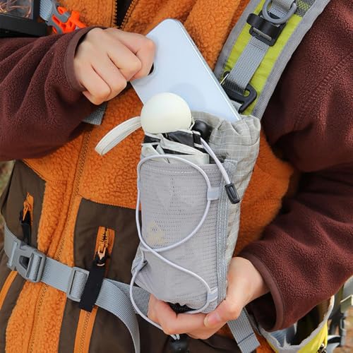 Bolsa de hombro impermeable para móvil y botella adaptable a mochilas de camping gris 4