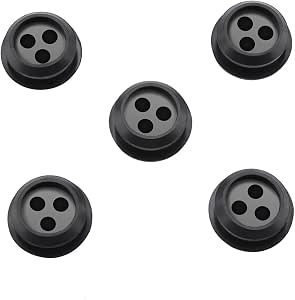 3-Hole Fuel Tank Grommet – 3mm Hole Diameter, Black Rubber Replacement For Lawn Mower & Trimmer, 5-Pack