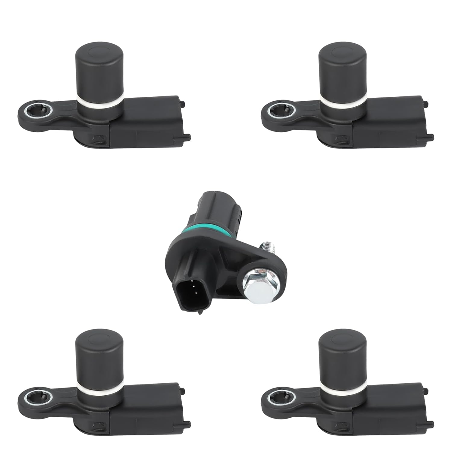 4 Pcs Camshaft Position Sensors & 1 Pcs Crankshaft Position Sensor Compatible with Chevy Equinox Impala Malibu Traverse GMC Acadia Terrain Cadillac Buick Replacement for 12615371 12615626