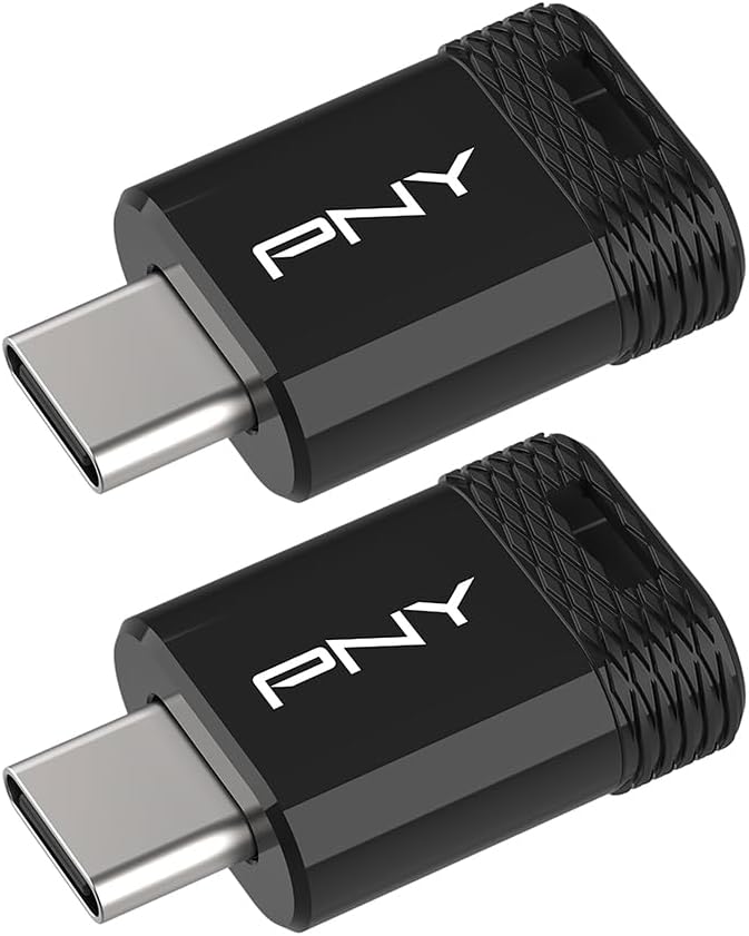 PNY 2-Pack 128GB Elite-X Fit Type-C USB 3.2 Flash Drive – Advanced Performance Up to 200MB/s Read, Convenient Portable Data Storage, Ultra Compact Fit Design, Type-C Connector