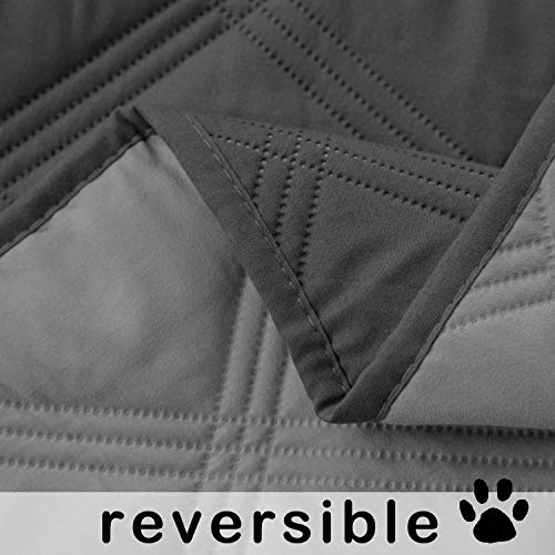 Sunnytex Waterproof & Reversible Dog Bed Cover, Blanket Sofa, Couch Cover Mattress Protector Furniture Protector For Dog, Pet, Cat(52In*82In,Dark Grey/Grey) #TOP1